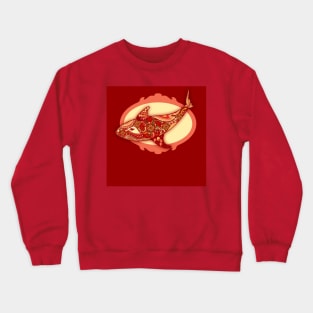 Whale Graphic Ilustration Design Crewneck Sweatshirt